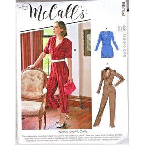 McCall's M8153 Misses 6 to 14 Fitted Jumpsuit, Romper and Belt Sewing Pattern